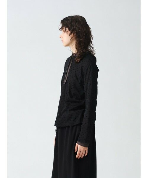 mizuiro ind / ミズイロインド シャツ・ブラウス | mizuiro ind メッシュドットクルーネックプルオーバー | 詳細12