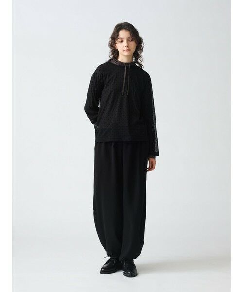mizuiro ind メッシュドットクルーネックプルオーバー （シャツ