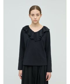 mizuiro ind / ミズイロインド カットソー | mizuiro ind フリルカラーロングスリーブプルオーバー