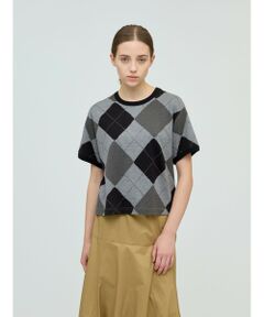 mizuiro ind / ミズイロインド カットソー | mizuiro ind アーガイルプリントTシャツ