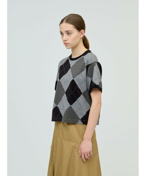 mizuiro ind / ミズイロインド カットソー | mizuiro ind アーガイルプリントTシャツ | 詳細9