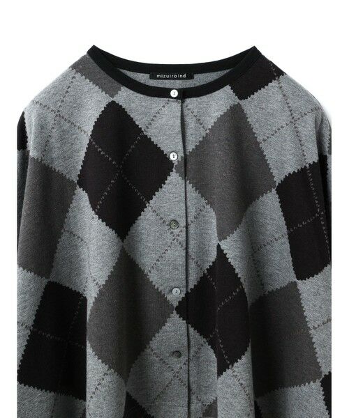 mizuiro ind / ミズイロインド カーディガン・ボレロ | mizuiro ind アーガイルプリントカーディガン | 詳細12
