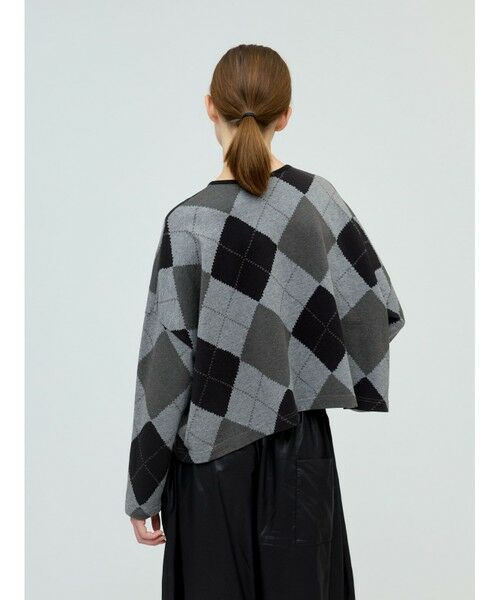 mizuiro ind / ミズイロインド カーディガン・ボレロ | mizuiro ind アーガイルプリントカーディガン | 詳細6