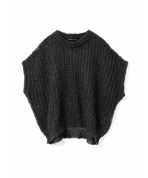 mizuiro ind/ミズイロインド mizuiro ind ヘアリーコクーンワイドベスト ブラック(color99) FREE mizuiro ind/ミズイロインド mizuiro ind ヘアリーコクーンワイドベスト ブラック(color99) FREE