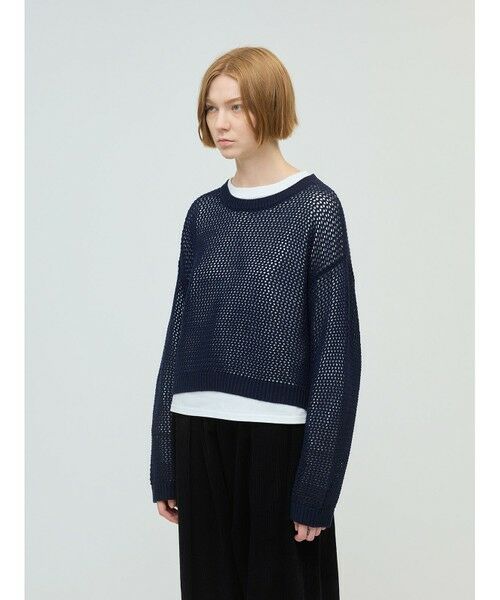 mizuiro ind / ミズイロインド ニット・セーター | mizuiro ind メッシュクルーネックプルオーバー | 詳細3