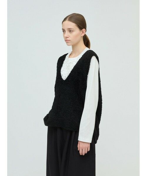 mizuiro ind / ミズイロインド ベスト | mizuiro ind へアリーVネックベスト | 詳細4