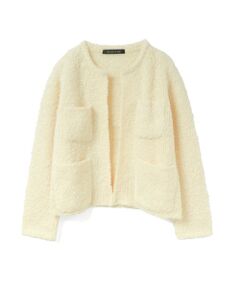 mizuiro ind / ミズイロインド カーディガン・ボレロ | mizuiro ind ポケット付きヘアリークルーネックカーディガン