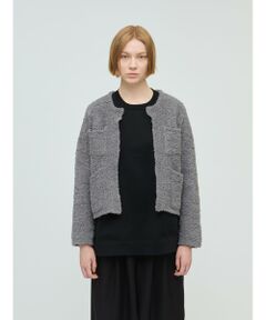 mizuiro ind / ミズイロインド カーディガン・ボレロ | mizuiro ind ポケット付きヘアリークルーネックカーディガン