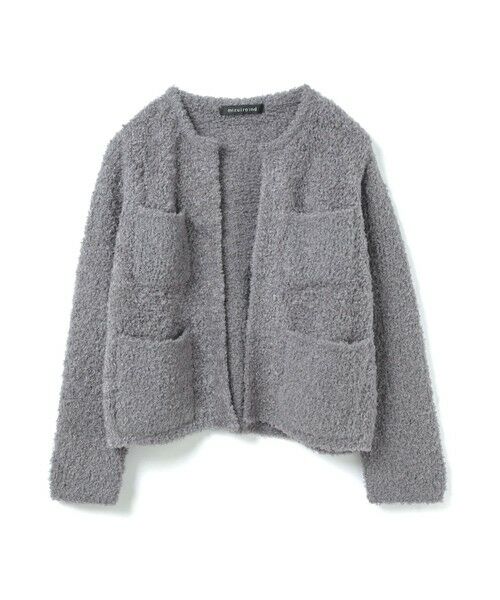 mizuiro ind / ミズイロインド カーディガン・ボレロ | mizuiro ind ポケット付きヘアリークルーネックカーディガン | 詳細3