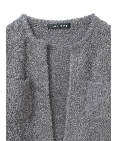 mizuiro ind / ミズイロインド カーディガン・ボレロ | mizuiro ind ポケット付きヘアリークルーネックカーディガン | 詳細12