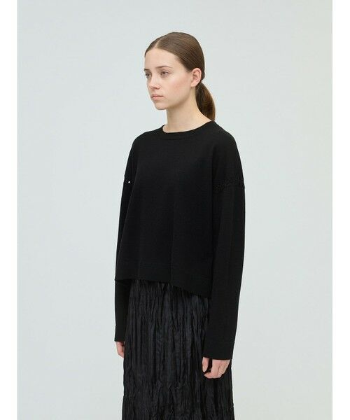mizuiro ind / ミズイロインド ニット・セーター | mizuiro ind クルーネックワイドチュニッククロシェ | 詳細4