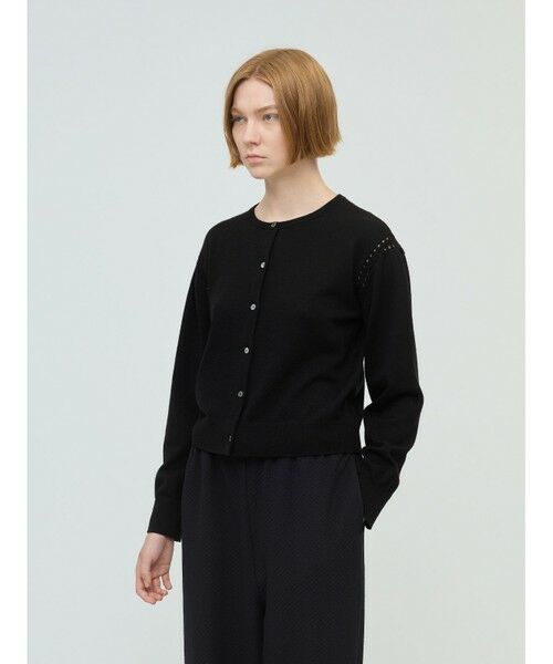 mizuiro ind / ミズイロインド ニット・セーター | mizuiro ind クルーネックカーディガンクロシェ | 詳細4