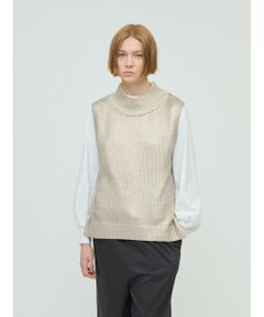 mizuiro ind / ミズイロインド ベスト | mizuiro ind 箔プリントハイネックベスト