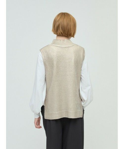 mizuiro ind / ミズイロインド ベスト | mizuiro ind 箔プリントハイネックベスト | 詳細5