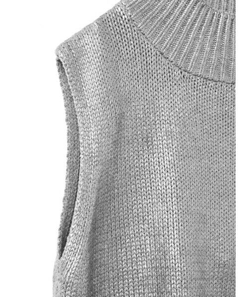 mizuiro ind / ミズイロインド ベスト | mizuiro ind 箔プリントハイネックベスト | 詳細12