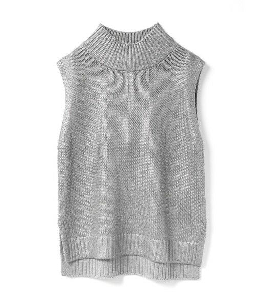 mizuiro ind/ミズイロインド mizuiro ind 箔プリントハイネックベスト グレー(color91) FREE mizuiro ind/ミズイロインド mizuiro ind 箔プリントハイネックベスト グレー(color91) FREE