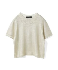 mizuiro ind / ミズイロインド ニット・セーター | mizuiro ind 箔プリントハーフスリーブプルオーバー