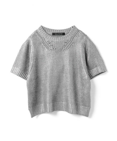 mizuiro ind / ミズイロインド ニット・セーター | mizuiro ind 箔プリントハーフスリーブプルオーバー | 詳細2