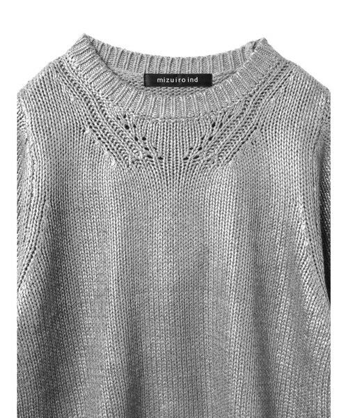 mizuiro ind / ミズイロインド ニット・セーター | mizuiro ind 箔プリントハーフスリーブプルオーバー | 詳細11