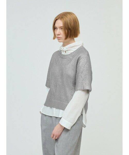 mizuiro ind / ミズイロインド ニット・セーター | mizuiro ind 箔プリントハーフスリーブプルオーバー | 詳細4