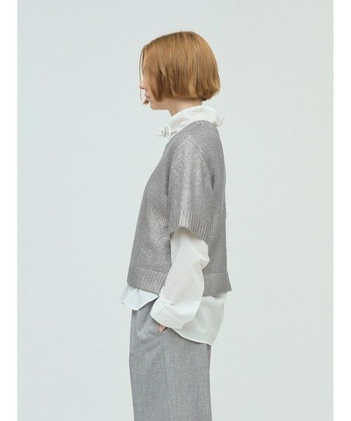 mizuiro ind / ミズイロインド ニット・セーター | mizuiro ind 箔プリントハーフスリーブプルオーバー | 詳細5