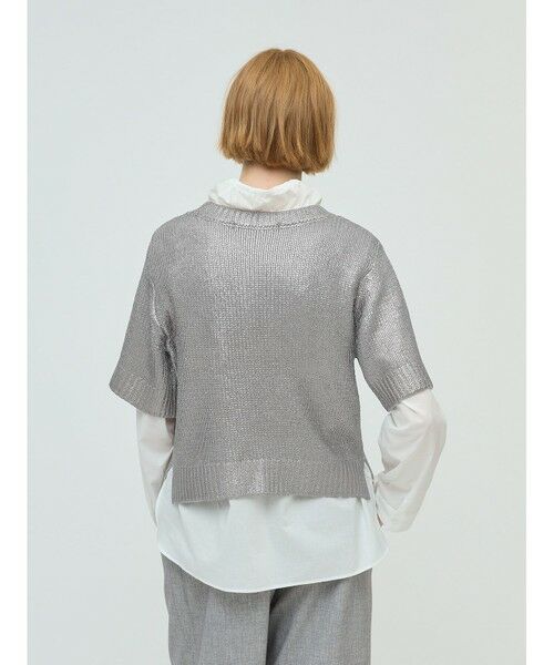 mizuiro ind / ミズイロインド ニット・セーター | mizuiro ind 箔プリントハーフスリーブプルオーバー | 詳細6