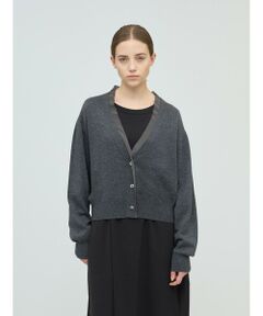 mizuiro ind / ミズイロインド カーディガン・ボレロ | mizuiro ind シフォンフリルVネックカーディガン