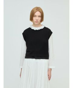 mizuiro ind / ミズイロインド ベスト | mizuiro ind シフォンフリルヘムベスト