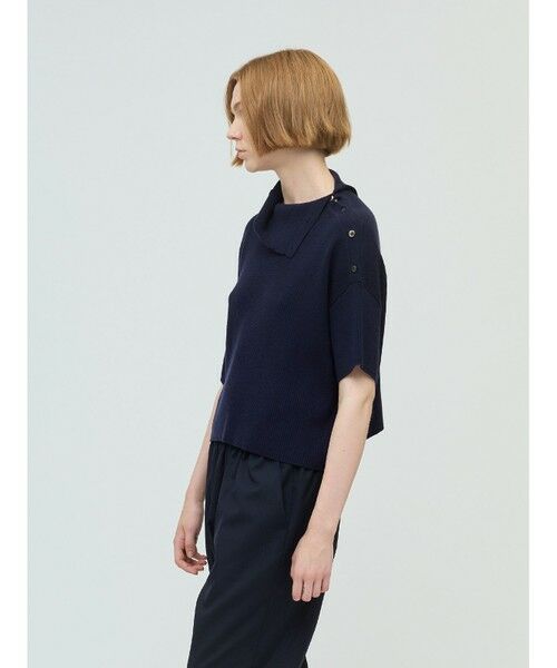 mizuiro ind / ミズイロインド ニット・セーター | mizuiro ind アシンメトリーカラーリブプルオーバー | 詳細4