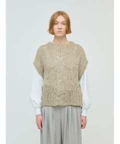 mizuiro ind / ミズイロインド ベスト | mizuiro ind シアーケーブル柄ベスト