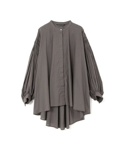 mizuiro ind / ミズイロインド シャツ・ブラウス | mizuiro ind ピンタックパフスリーブシャツ(グレー(color91))
