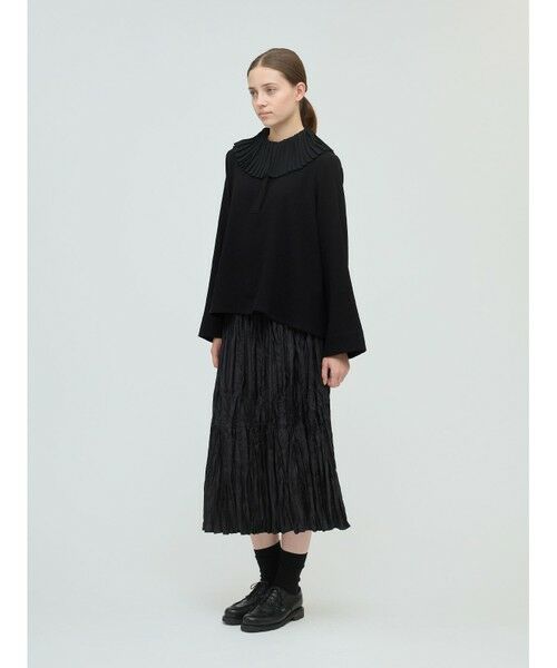 mizuiro ind / ミズイロインド シャツ・ブラウス | mizuiro ind プリーツカラーシャツプルオーバー | 詳細9