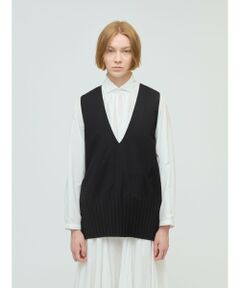 mizuiro ind / ミズイロインド ベスト | mizuiro ind プリーツヘムVネックベスト