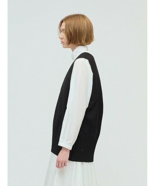 mizuiro ind / ミズイロインド ベスト | mizuiro ind プリーツヘムVネックベスト | 詳細10