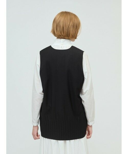 mizuiro ind / ミズイロインド ベスト | mizuiro ind プリーツヘムVネックベスト | 詳細11
