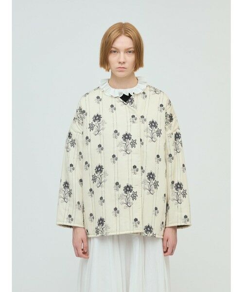mizuiro ind/ミズイロインド mizuiro ind プリントキルティングジャケット アイボリー(color12) FREE mizuiro ind/ミズイロインド mizuiro ind プリントキルティングジャケット アイボリー(color12) FREE