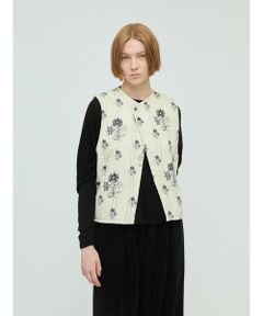 mizuiro ind / ミズイロインド ベスト | mizuiro ind 2WAYプリントキルティングベスト