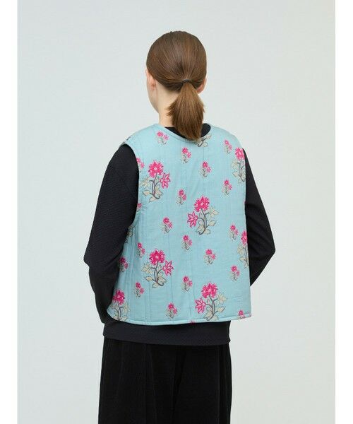 mizuiro ind / ミズイロインド ベスト | mizuiro ind 2WAYプリントキルティングベスト | 詳細5