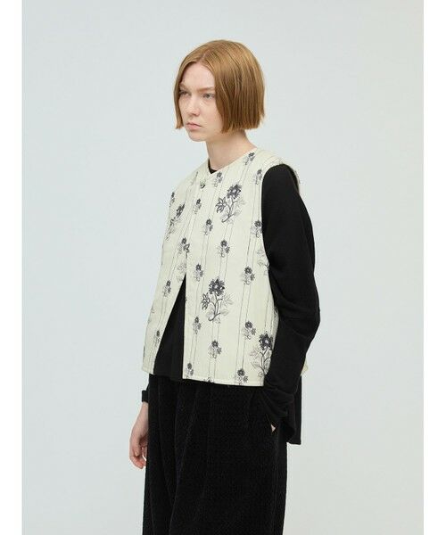 mizuiro ind / ミズイロインド ベスト | mizuiro ind 2WAYプリントキルティングベスト | 詳細16
