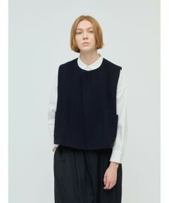 mizuiro ind / ミズイロインド ベスト | mizuiro ind ポケット付きクルーネックベスト