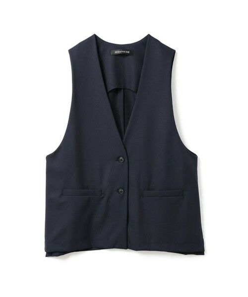 mizuiro ind / ミズイロインド ベスト | mizuiro ind ディープVネックワイドベスト（ネイビー(color77)）
