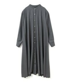 mizuiro ind / ミズイロインド ロング・マキシ丈ワンピース | mizuiro ind T/Rスタンドカラーフレアワンピース