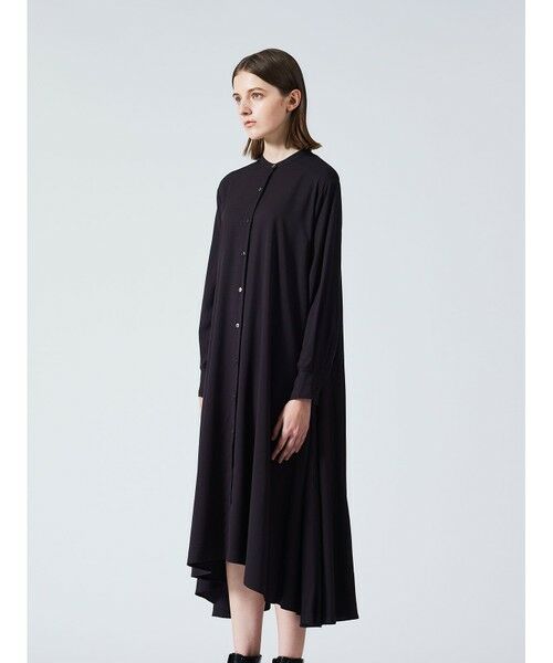 mizuiro ind / ミズイロインド ロング・マキシ丈ワンピース | mizuiro ind T/Rスタンドカラーフレアワンピース | 詳細11