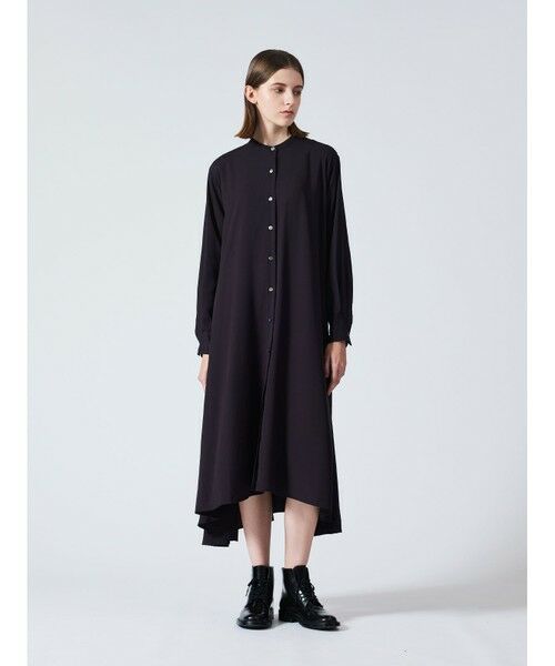 mizuiro ind / ミズイロインド ロング・マキシ丈ワンピース | mizuiro ind T/Rスタンドカラーフレアワンピース | 詳細13