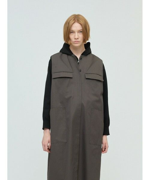 mizuiro ind / ミズイロインド ロング・マキシ丈ワンピース | mizuiro ind ポケット付きクルーネックロングジレ | 詳細8