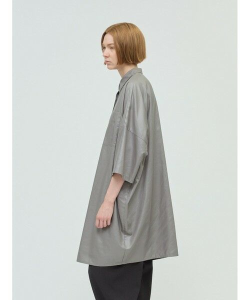 mizuiro ind / ミズイロインド ドレス | mizuiro ind グロッシーワイドハーフスリーブシャツワンピース | 詳細12