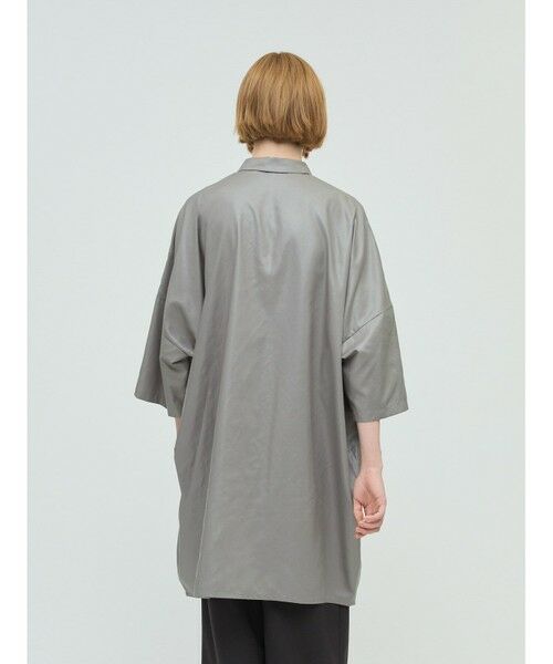 mizuiro ind / ミズイロインド ドレス | mizuiro ind グロッシーワイドハーフスリーブシャツワンピース | 詳細13