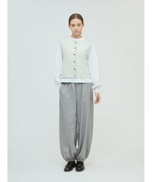 mizuiro ind / ミズイロインド その他パンツ | mizuiro ind タックヘムコクーンパンツ(グレー(color91))