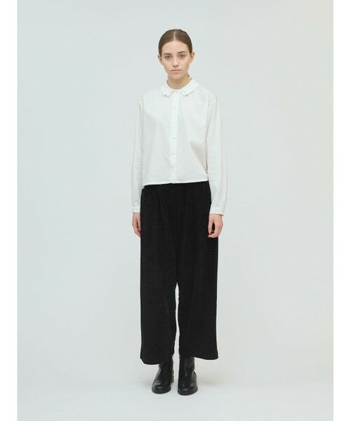 mizuiro ind/ミズイロインド mizuiro ind ベロアジャカードタックパンツ ダイアブラック(color99) FREE mizuiro ind/ミズイロインド mizuiro ind ベロアジャカードタックパンツ ダイアブラック(color99) FREE