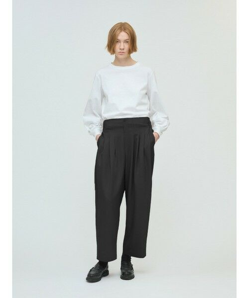 mizuiro ind / ミズイロインド その他パンツ | mizuiro ind ハイウエストタックパンツ(ブラックA(color99A))